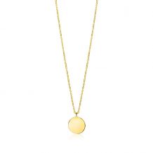 ZINZI Gold 14 karaat gouden anker ketting met ronde hanger ZGC254