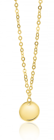 ZINZI Gold 14 karaat gouden collier 40-45cm met rond plaatje 10mm ZGC300