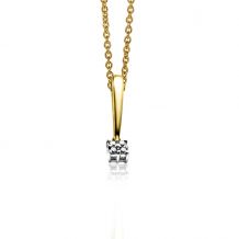 ZINZI gold 14 karaat gouden hanger diamant wit ZGH95 (zonder collier)