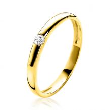 ZINZI Gold 14 karaat gouden strakke aanschuifring 2,2mm breed met 1 diamant 0,05crt ZGR98