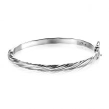 ZINZI zilveren bangle armband 5,5mm breed glad met bewerking ZIA1024