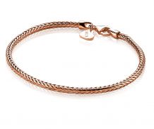 ZINZI zilveren schakelarmband rosé verguld vossenstaart 3mm breed 19cm ZIA1287R