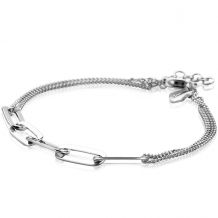 ZINZI zilveren armband dubbele ketting met paperclip schakels ZIA2262