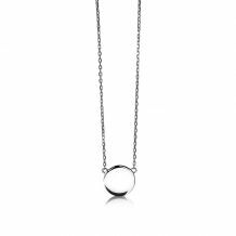 Zinzi zilveren ketting 43cm met rond plaatje 15mm om te graveren ZIC2345