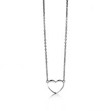 Zinzi zilveren ketting 43cm met hart plaatje 10mm om te graveren ZIC2346