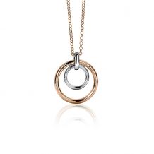ZINZI zilveren bicolor hanger rond 25mm ZIH1281
