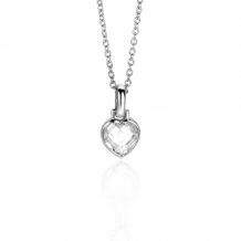 ZINZI zilveren hart hanger 15mm met witte zirconia ZIH2303 (zonder collier)