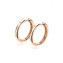 ZINZI zilveren rosé vergulde luxe oorringen wit 16x2,5mm ZIO1683R