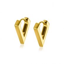 ZINZI gold plated zilveren luxe oorringen driehoeksvorm 16x3mm ZIO2318G