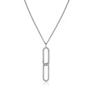 45cm Mart Visser by ZINZI zilveren gourmet ketting inclusief rechthoekige schakel hanger 40mm, bezet met witte zirkonia's MVC28