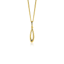 21mm ZINZI Gold 14 krt gouden hanger met open peervorm ZGH541 (zonder collier)