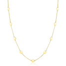 ZINZI Gold 14 krt gouden ketting met subtiele jasseron schakels en zestien ronde gladde plaatjes 5mm breed 42-45cm ZGC503
