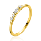 ZINZI Gold 14 krt gouden fantasie ring bezet met vierkante en peervormige witte zirconia's (2,5mm breed) ZGR464
C