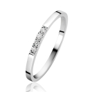 ZINZI Gold 14 krt witgouden ring (1,7mm breed) bezet met vier witte zirkonia's ZGR407W