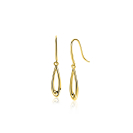 25mm ZINZI Gold 14 krt gouden oorhangers met open peervorm ZGO541