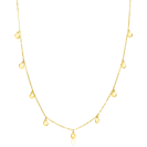 ZINZI Gold 14 karaat gouden massieve ketting met 9 bungelende rondjes 40-45cm ZGC488
