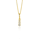 13mm ZINZI Gold 14 krt gouden hanger met drie witte zirkonia's ZGH543 (zonder collier)