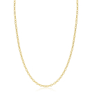 ZINZI Gold 14 krt gouden ketting met bewerkte ovale schakels 3mm breed 45cm ZGC538