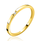 ZINZI Gold 14 krt gouden ring (1,6mm breed) bezet met witte zirconia ZGR561
C