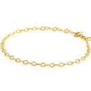 ZINZI Gold 14 krt gouden armband met bewerkte ovale schakels 3mm breed 19cm ZGA538