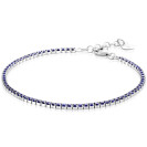 ZINZI zilveren tennis armband 2,1mm breed met rijzetting saffierblauwe kleurstenen ZIA2891B