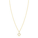 ZINZI gold plated zilveren ketting 42-45cm met open klaver hanger ZIC2743