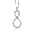 35mm ZINZI zilveren hanger Infinity bezet met witte zirconia's ZIH2570 (zonder collier)