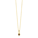 ZINZI gold plated zilveren ketting met strakke hanger bezet met vierkante bruine zirkonia 6mm 42-45cm ZIC-BF154
