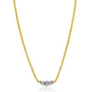 ZINZI goldplated zilveren popcorn schakelcollier 42-48cm met vijf sierlijke, beweegbare beads in zilver en wit zirkonia ZIC2779Y
