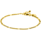 ZINZI gold plated zilveren gourmet schakelarmband met tien zonnestralen-plaatjes (3mm breed) ZIA2713G