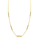 ZINZI gold plated zilveren schakelketting 45cm met vijf gladde ronde staafjes ZIC2800G