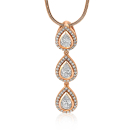 ZINZI zilveren hanger rosé verguld druppels wit ZIH1752R (zonder collier)