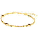 ZINZI gold plated zilveren tennisarmband 2,1mm breed bezet met champagnekleurige zirkonia’s in verfijnde rijzetting, afgewisseld met drie grotere donkerbruine kleurstenen (4,3mm) in chatonzetting ZIA2894C