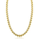 ZINZI gold plated zilveren brede rolex-style schakel-collier 8mm breed 43cm ZIC2764G