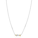 ZINZI zilveren ketting 42–45cm met sierlijk bicolor takje met bladeren ZIC2740