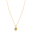 ZINZI gold plated zilveren ketting 42-45cm met zon hanger, bezet met witte zirkonia ZIC2741