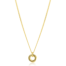 ZINZI gold plated zilveren collier 45cm met hanger van verbonden ringen (knoop-stijl) ZIC2797