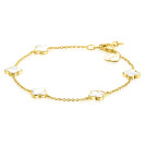 ZINZI gold plated zilveren armband met vijf klavers 11mm in parelmoer 17-20cm ZIA-BF153
