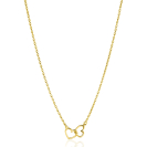 ZINZI gold plated zilveren ketting met 2 verbonden hartjes 40-45cm ZIC2513G