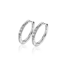 ZINZI zilveren oorringen gedraaid 16 x 2mm witte zirconia's ZIO2128