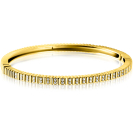 ZINZI gold plated zilveren bangle armband 4mm breed, bezet met witte zirkonia's 60mm ZIA2686Y