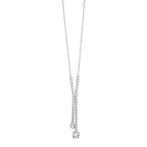 ZINZI zilveren Y-collier 45cm met luxe tennislook en witte zirkonia's in rijzetting met twee grotere witte zirkonia's ZIC2894