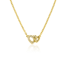 ZINZI gold plated zilveren ketting 42–45cm met verbonden hartjes, witte zirkonia's ZIC2493Y