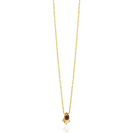ZINZI gold plated zilveren ketting met stijlvolle hanger bezet met bruine, champagne en witte zirkonia's 42-45 cm ZIC-BF142
