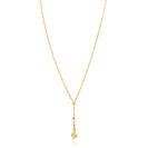 ZINZI gold plated zilveren paperclip Y-collier met witte zoetwaterparel en slang ZIC2761