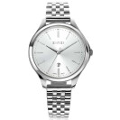 ZINZI Classy horloge 34mm zilverkleurige wijzerplaat stalen kast en band datum ziw1002
