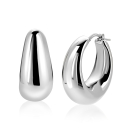 31mm ZINZI zilveren oorringen met brede buis (9mm) en ovaal model, handige bovensluiting  ZIO2750