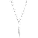 ZINZI zilveren Y-collier 43–46cm met popcorn schakel en twee bungelende kettinkjes ZIC2710