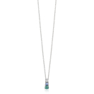 ZINZI zilveren ketting met strakke hanger bezet met witte, blauwe en petrol blauwe zirkonia's 42-45cm ZIC-BF143