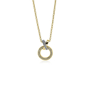 ZINZI gold plated zilveren ketting 42–45cm met X-vorm en luxe open rondje  ZIC1816Y